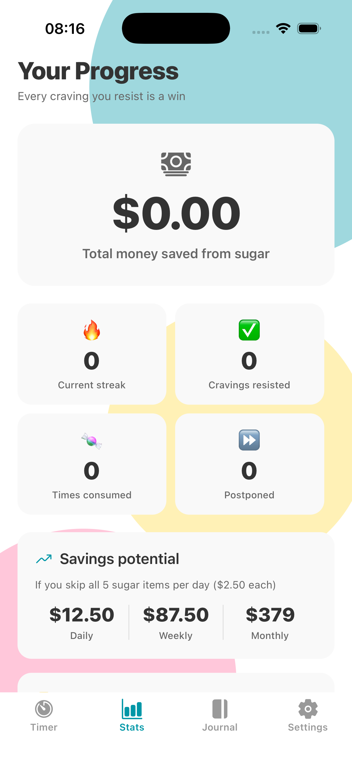 Stats screen