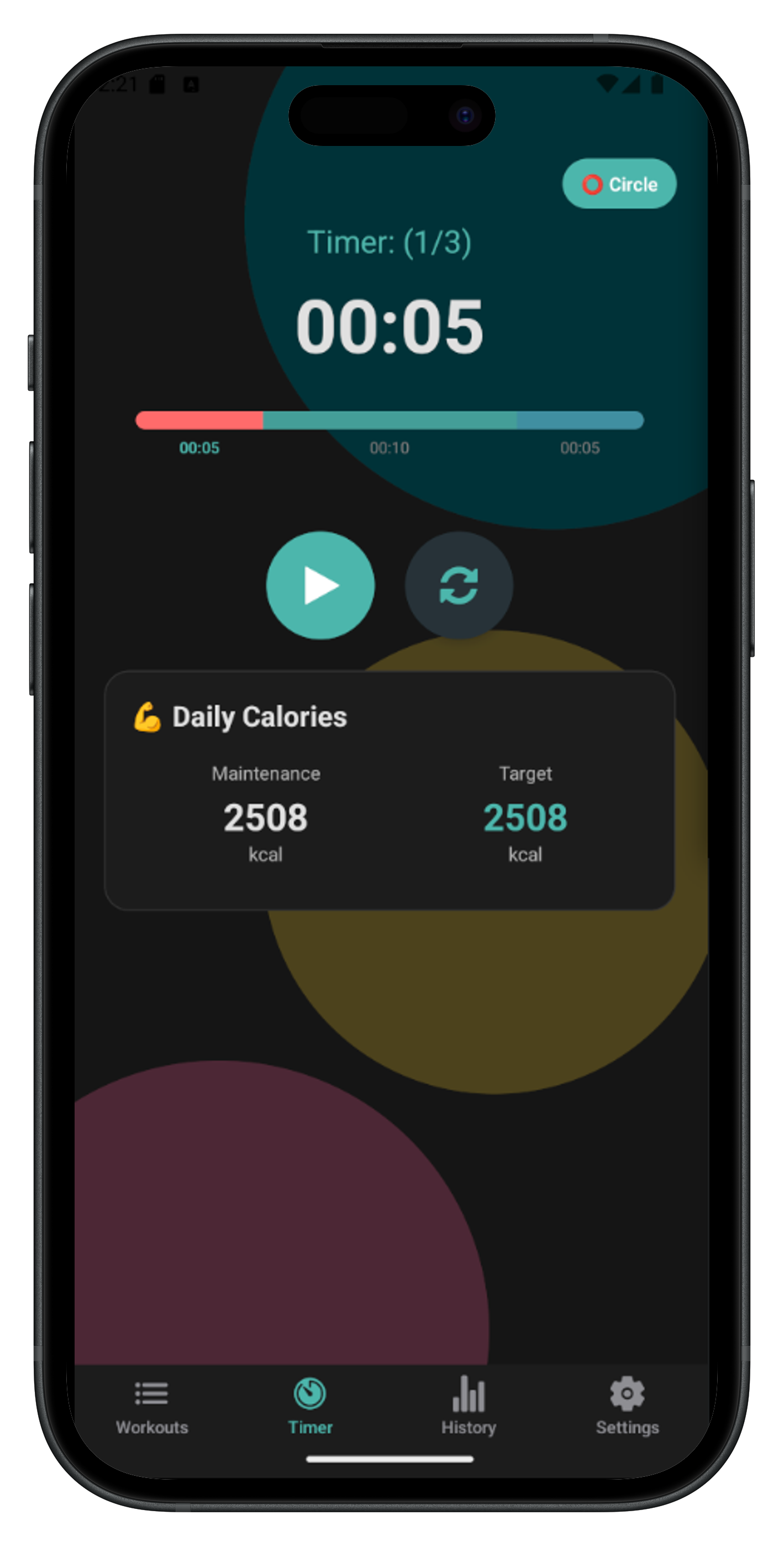 Timer screen