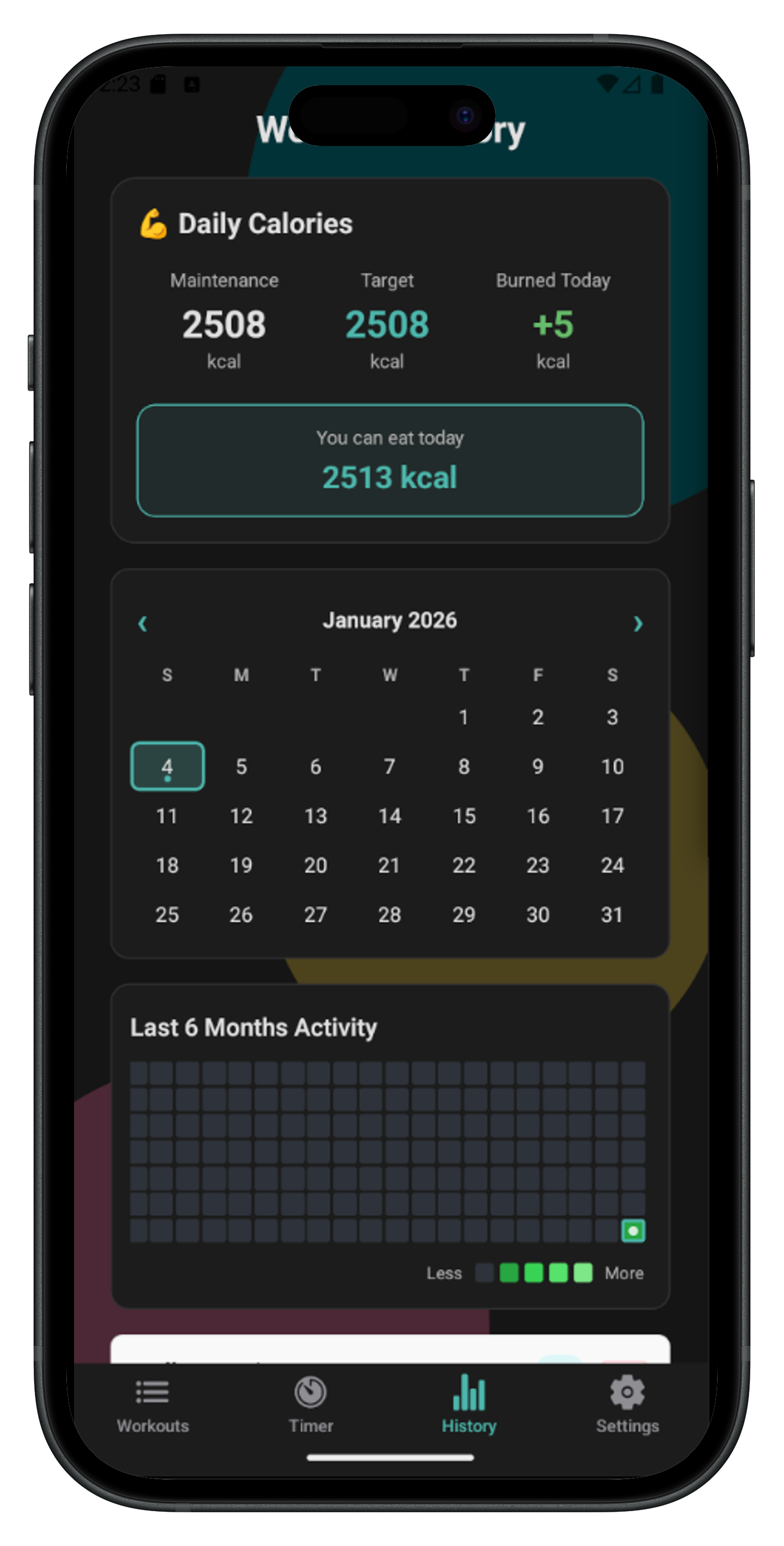Settings screen